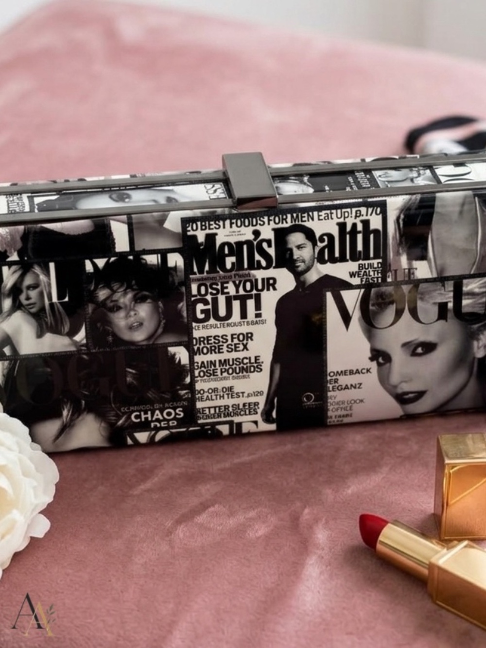 Retro Y2K Pop Art Magazine Collage Hard Case Clutch 🖤📰